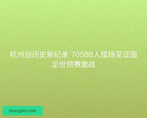杭州创历史新纪录 70588人现场见证国足世预赛激战