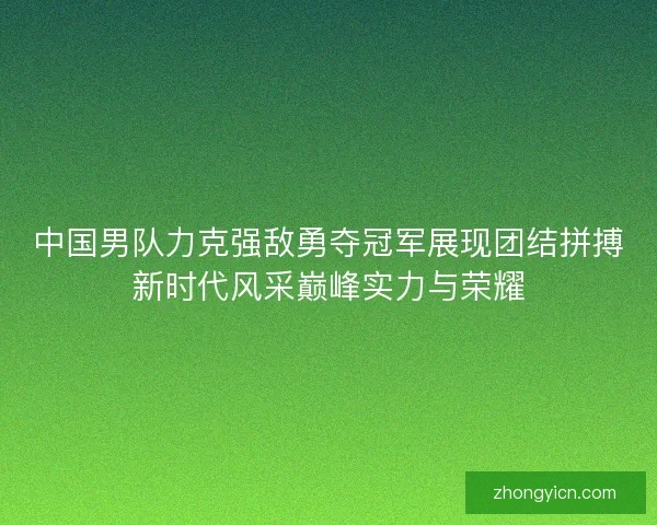 中国男队力克强敌勇夺冠军展现团结拼搏新时代风采巅峰实力与荣耀